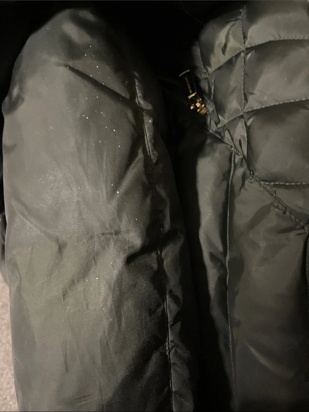 Michael Kors Women's Green Quilted Hooded Puffer Coat M - Picture 8 of 9